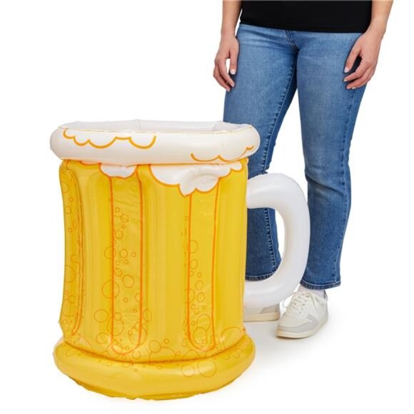 Inflatable Beer Shaped Cooler for Party Supplies, Summer BBQ (23 In) - Picture 4 of 5